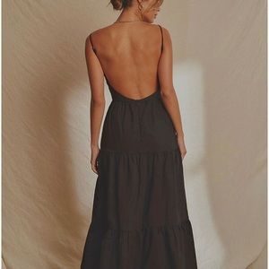 NWT Peppermayo Black Linen Dress